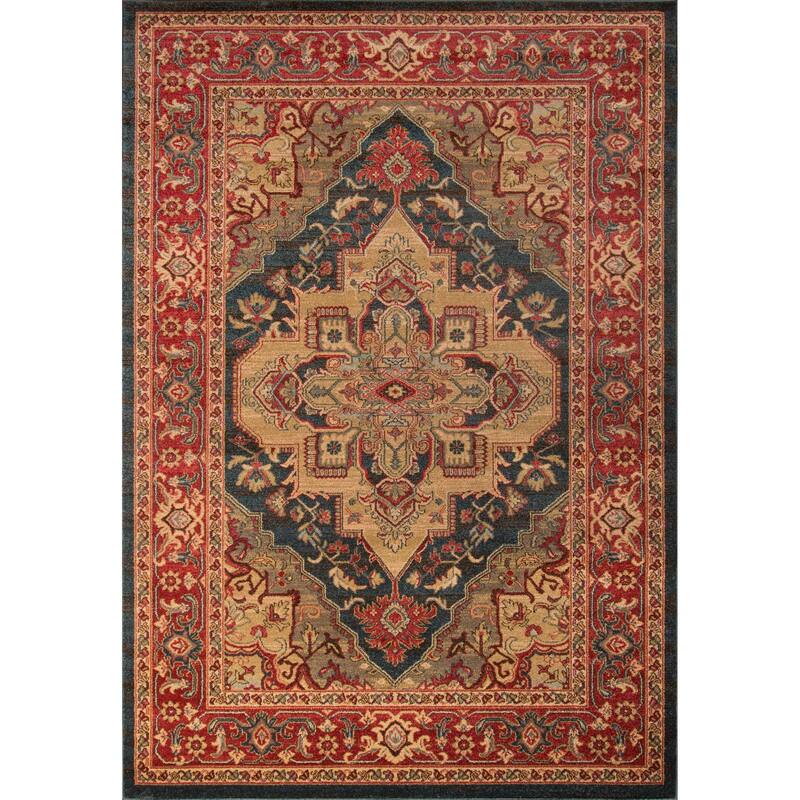 ECARPETGALLERY Machine Woven Lux Traditional Area Rug - Navy - 3'11 x 5'7 - Rectangle