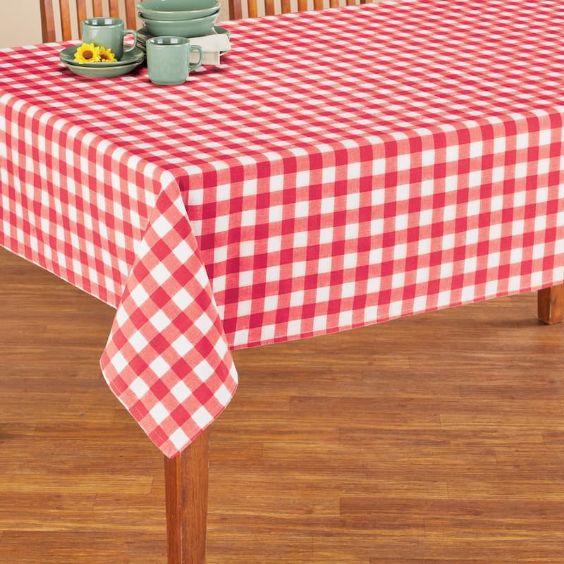 Machine Washable Buffalo Check Cotton Tablecloth