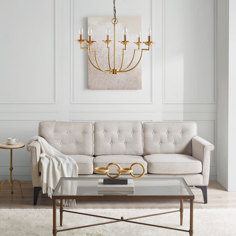 Madison Park Signature Savor Gold 6-Light Traditional Candelabra Styled Chandelier - Gold