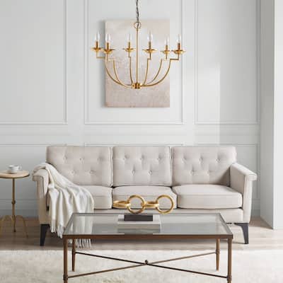 Madison Park Signature Savor Gold 6-Light Traditional Candelabra Styled Chandelier
