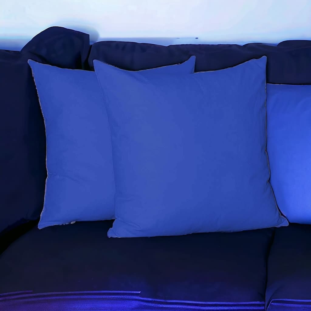 HomeRoots Set Of Two 26" X 26" Sapphire Blue Polyester Zippered Pillow Cover