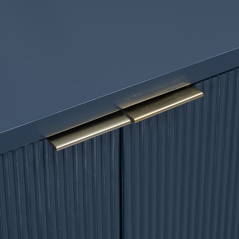 Vertical Stripes and Wavy Design of a Four-Door Cabinet Cabinet