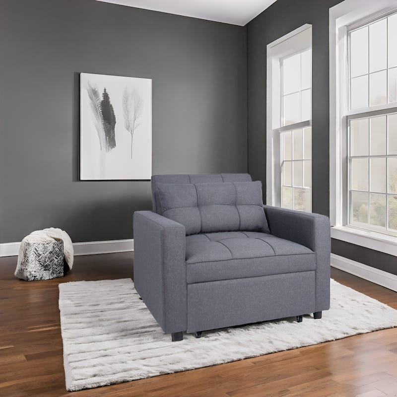 3-in-1 Convertible Recliner Chair Bed – Modern Upholstered Sleeper Sofa, Foldable Lounge Chair for Small Spaces