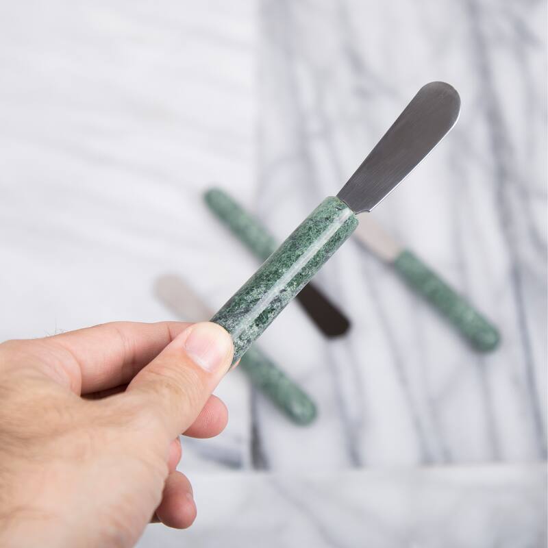 Creative Home Green Marble Set of 4 Cheese Butter Spreaders