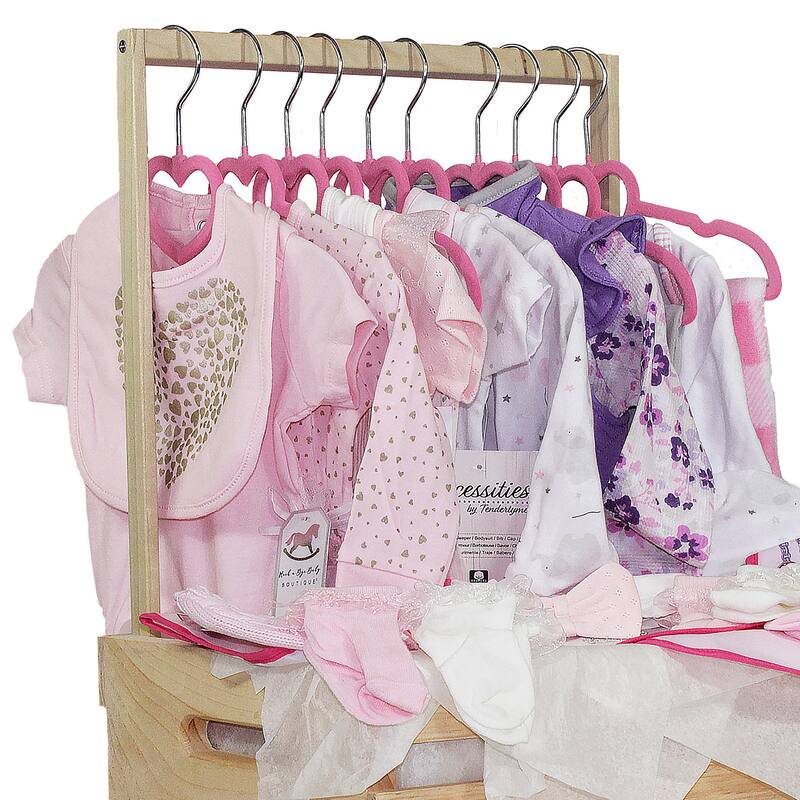Baby Shower Wardrobe Crate & 10 Clothes Hangers Kit
