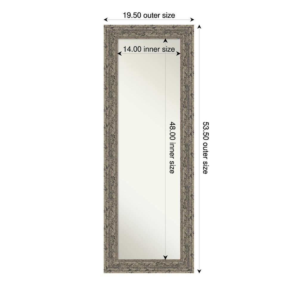 Attic Aged Non-Beveled Wood Framed Full-Length On the Door Mirror
