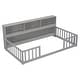 preview thumbnail 28 of 66, Wooden bed floor bed with bedside bookcase and shelves