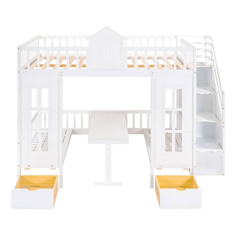 Bunk Bed with Changeable Table and with 2 Drawers