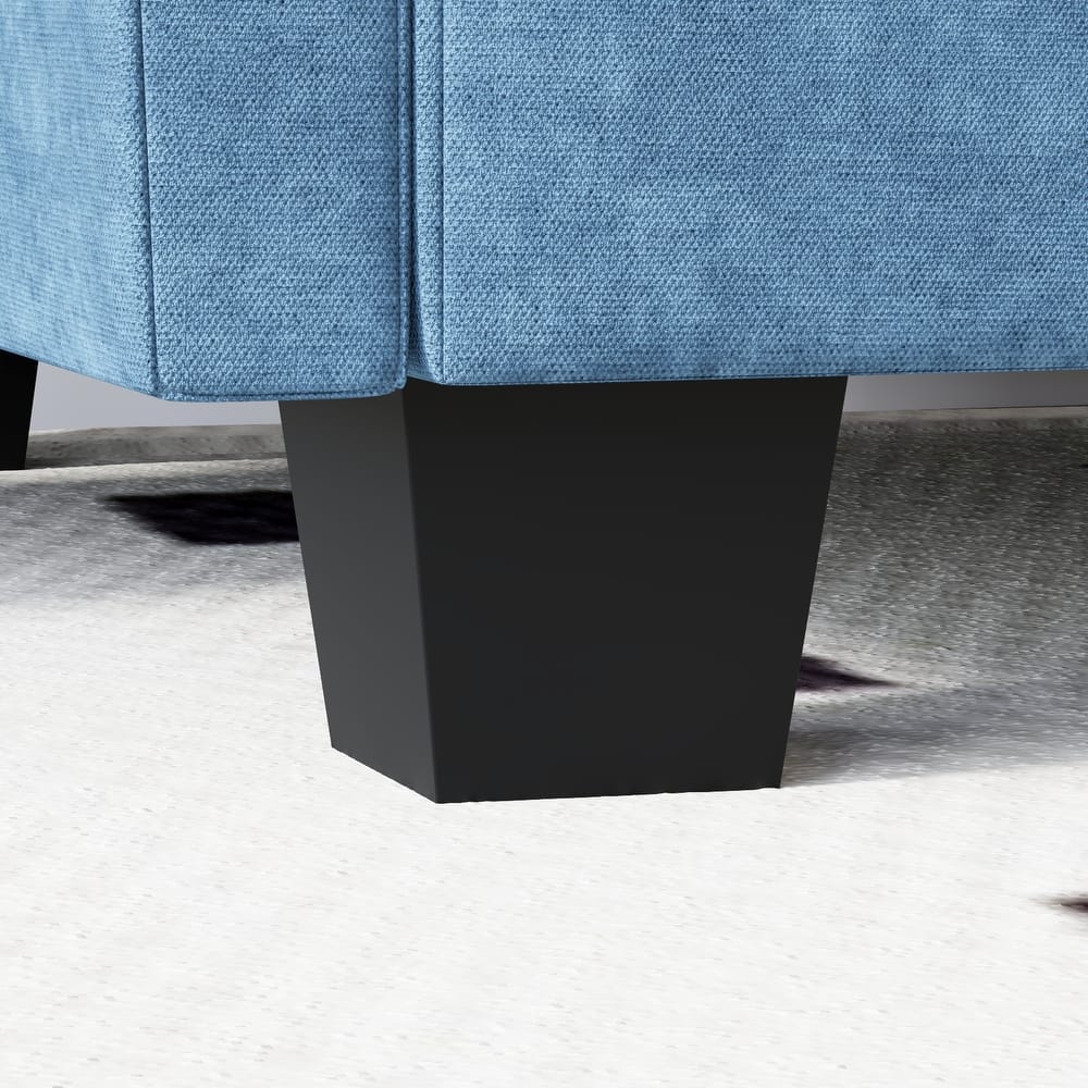 Solid Wood Loveseat Sofa, Fabric Upholstered Straight-Row 2 Seat Sofa, Lounge Sofa with Armrests for Small Spaces, Bedroom