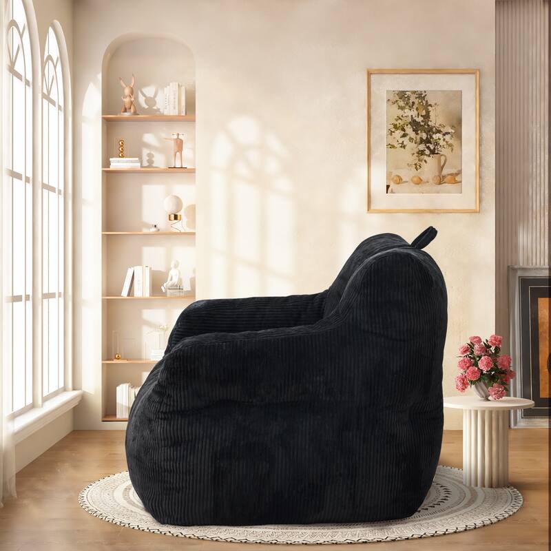 Oversized Bean Bag Chair w/Memory Foam & Armrests, Comfy for Bedroom, Living Room, or Office