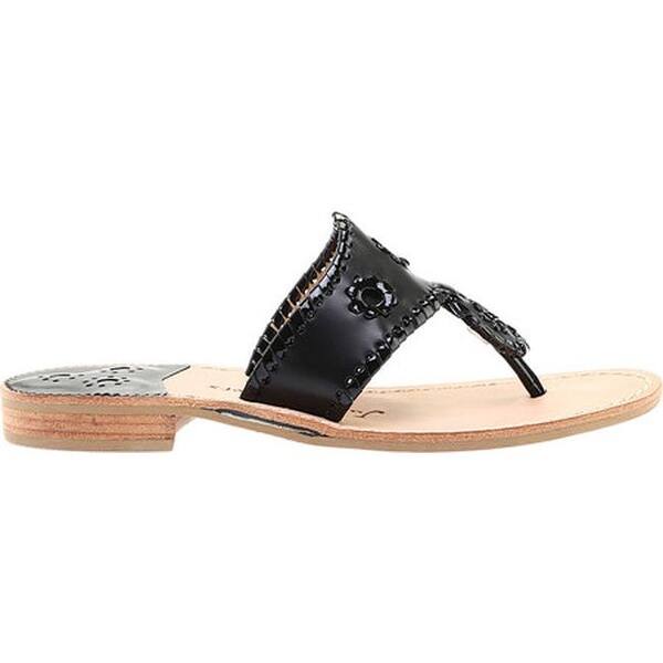 Shop Jack Rogers Women S Jacks Flat Sandal Black Patent Overstock 11943458