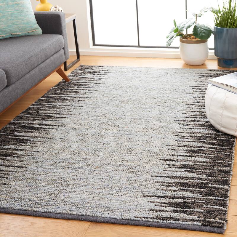 SAFAVIEH Handmade Natural Fiber Eliette Boho Jute & Wool - 4' x 6' - Light Blue/Black - Rectangle