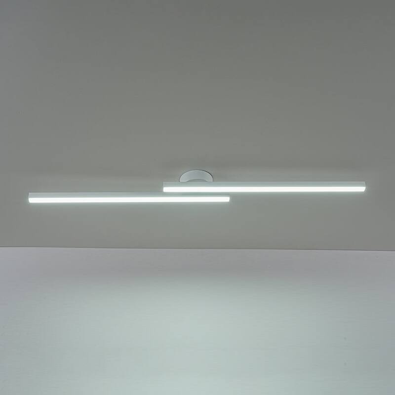 Contemporary 2-Light Black Linear Dimmable LED Vanity Wall Lamp