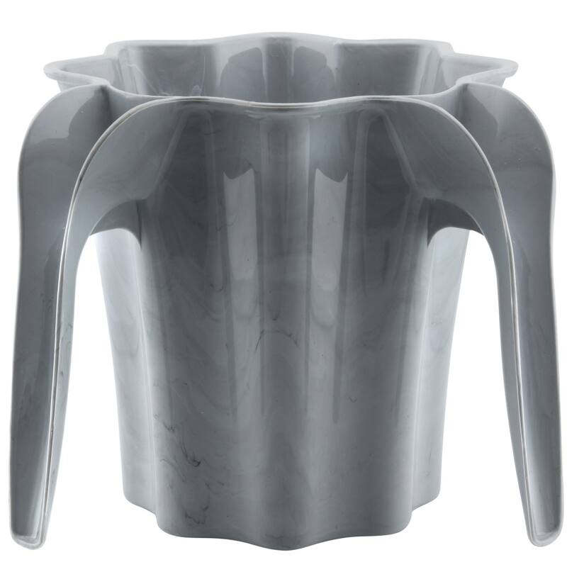 YBM Home Plastic Star Shaped Wash Cup With Dual Handle - Set of 1 - Grey