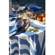 preview thumbnail 16 of 16, Couleur Nature St. Tropez Tablecloth - Blue Stripes - 59" x 59"
