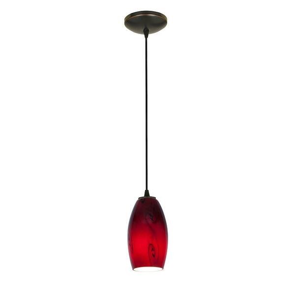 slide 2 of 2, Access Lighting Merlot Bronze Integrated LED Cord Pendant, Red Sky Shade