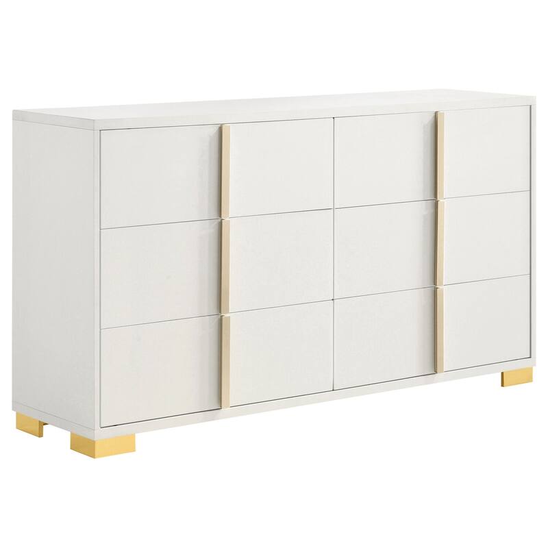 6-Drawer White Dresser with Sleek Contemporary Style, Spacious Storage, and Smooth Glide Drawer Functionality