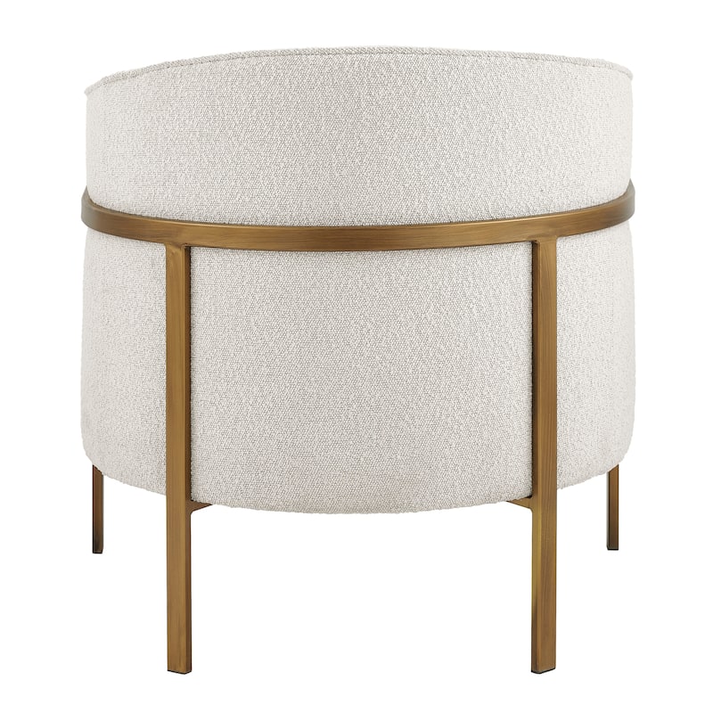 NPD Furniture Harrod Fabric Accent Arm Chair Antique Gold Legs