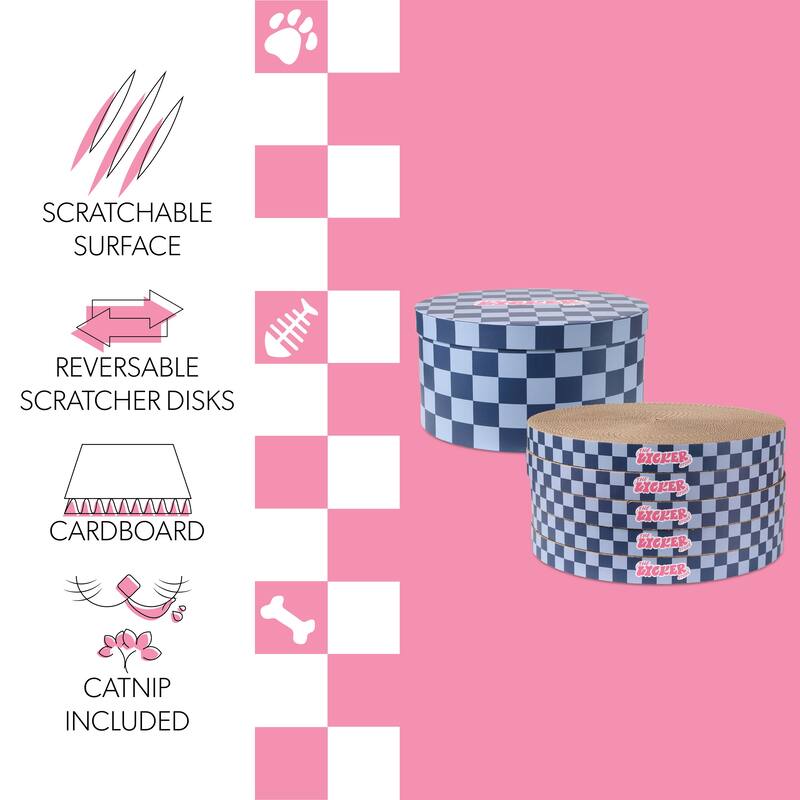 Kate 12" Cardboard Reversible Cat Scratcher Pad in Box with Catnip, (5-Pack)