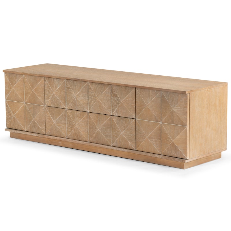 SAFAVIEH Couture Patty 4 Door Wood Media Stand - 63"W x 17"D x 19"H