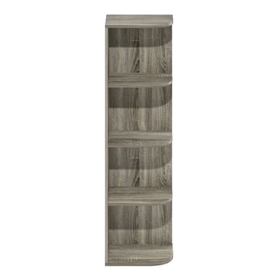 Furinno Pasir 4-Tier Corner Open Shelf Bookcase