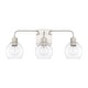preview thumbnail 1 of 2, Tanner Clear Glass 3-light Vanity Fixture Brushed Nickel
