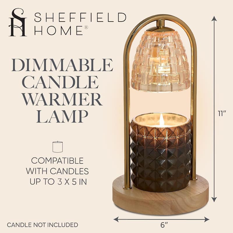 Sheffield Home Glass Candle Warmer Lamp, Flameless Candle and Wax Melter for Long-Lasting Fragrance