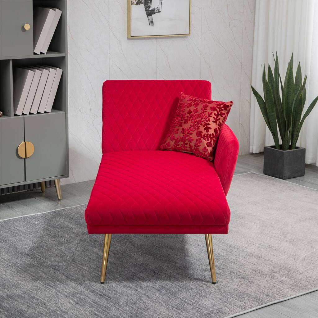 Chaise Lounge Sofa Velvet, Versatile Chaise Sofa, Adjustable Backrest