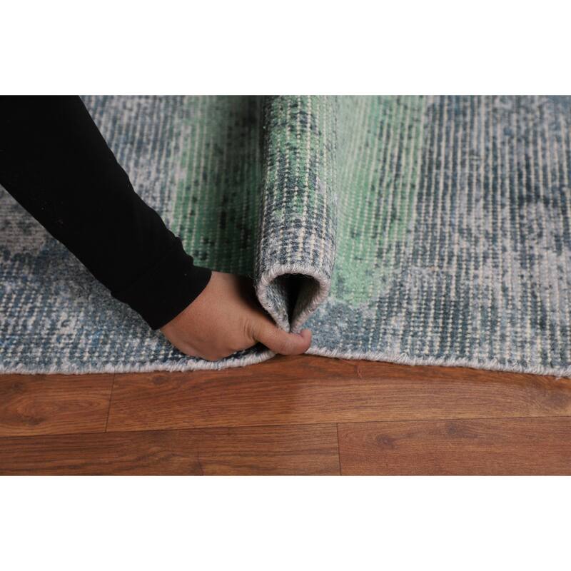 Contemporary / Abstract Area Rug Handmade Oriental Wool Carpet - 9'0" X 12'0"