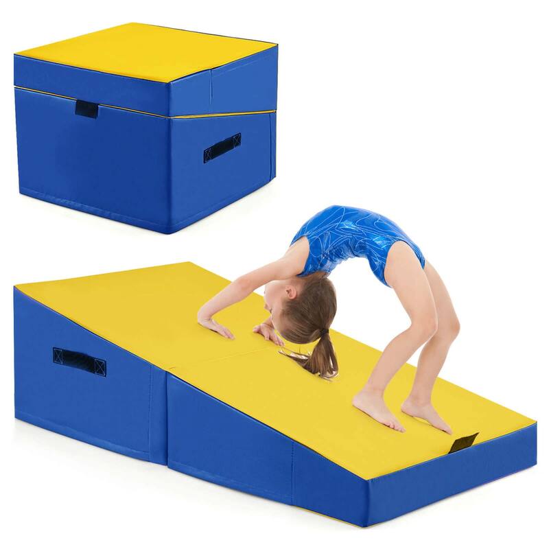 Costway Gymnastics Tumbling Mat Folding Incline Yoga Mat with Non-slip - See Details