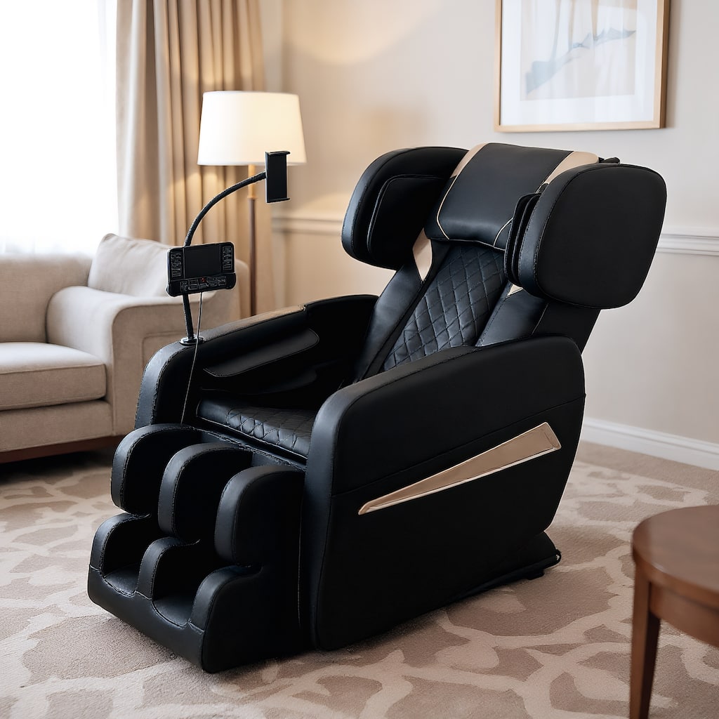 Massage Chair Recliner, Full Body Air Compression with Heat Therapy, Foot Rollers & Bluetooth Speakers