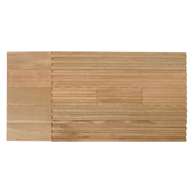 23 3/4"W x 11 7/8"H x 1/2"P Milano Wood Mosaic Wall Tile, Rosewood - 23 3/4"W x 11 7/8"H x 1/2"P