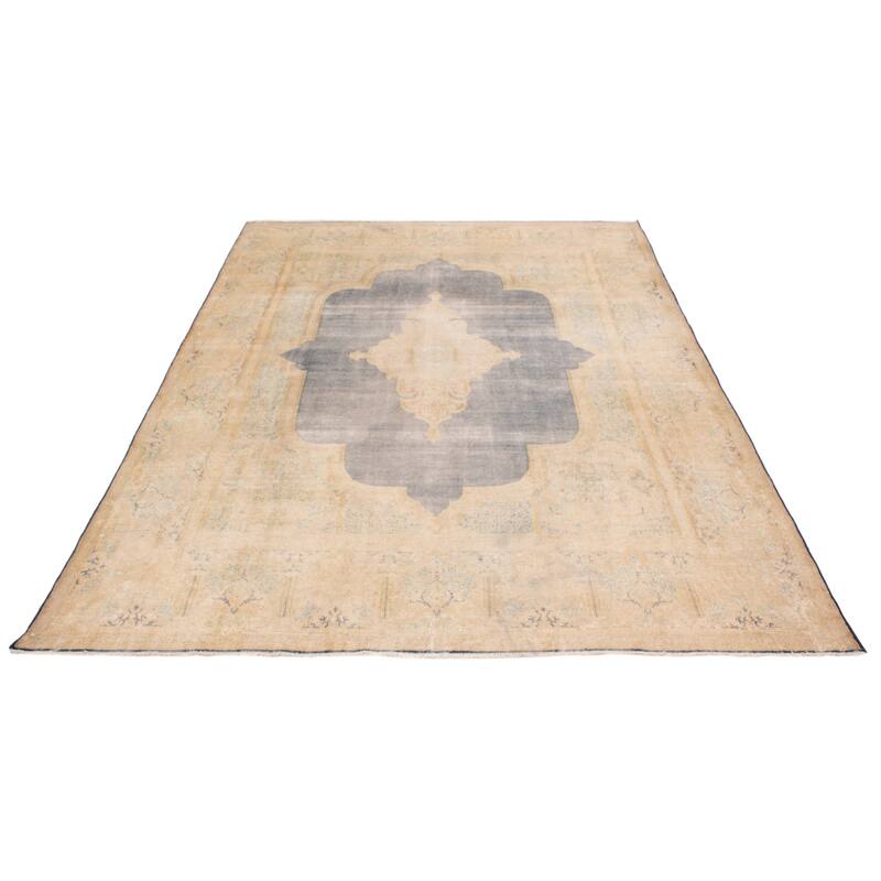 ECARPETGALLERY Hand-knotted Antalya Vintage Navy, Khaki Wool Rug - 9'8 x 13'2