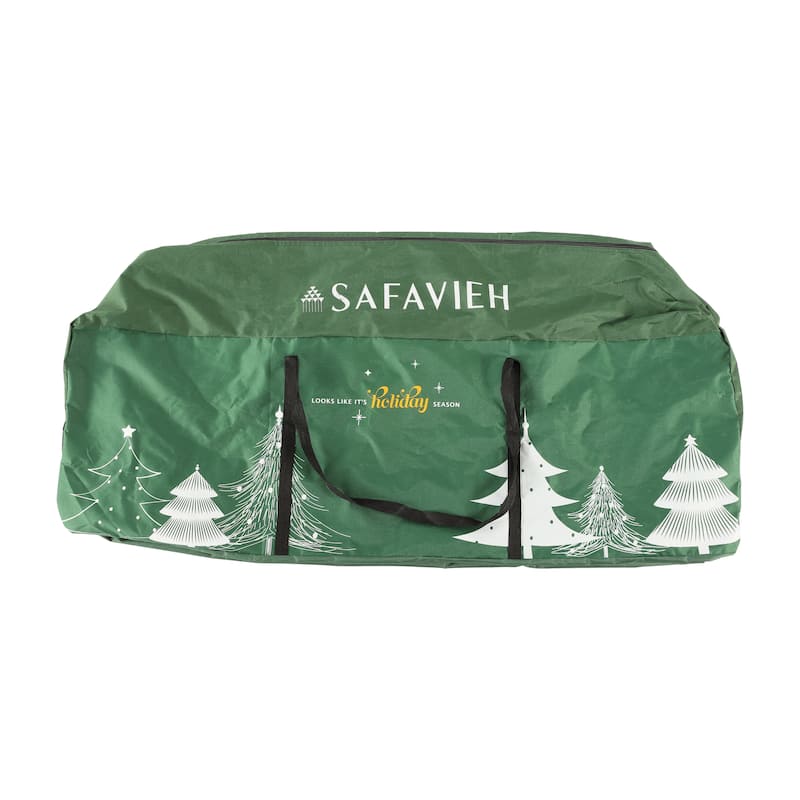 SAFAVIEH 5.5 Ft, Frosted Green, Pre-Lit Artificial Christmas Tree With Pine Cones - 40"W x 40"D x 66"H