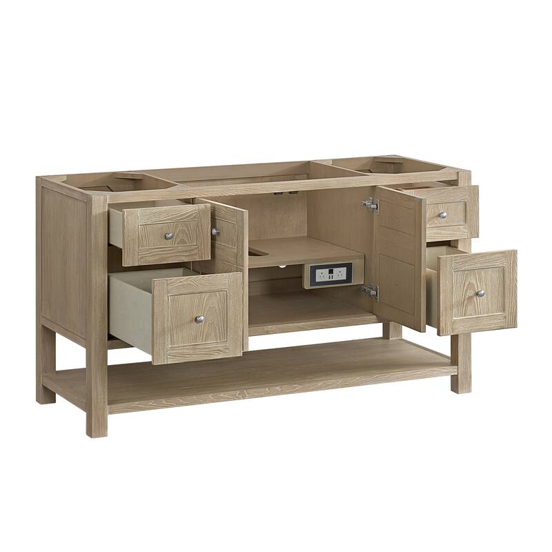 Breckenridge 60" Single Vanity, Whitewashed Oak - 60S