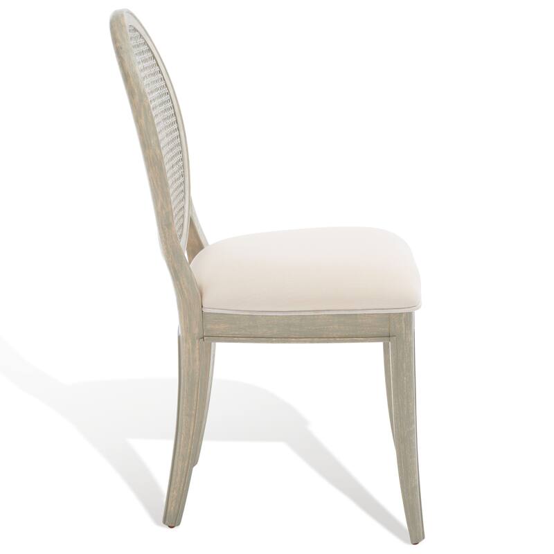SAFAVIEH Couture Matthildi Rattan Back Dining Chair (Set of 2) - 19 In W x 22.5 In D x 38.5 In H - 19Wx23Dx39H