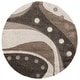 preview thumbnail 44 of 58, SAFAVIEH Florida Shag Riet Abstract 1.2-inch Thick Rug 6'7" Round - Brown/Ivory