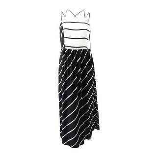 city chic black and white striped dress