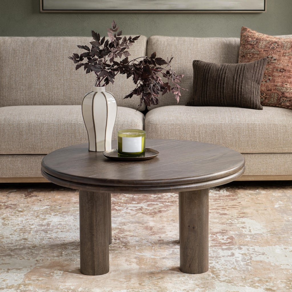 Classic Home Miranda Mango Round Wood Coffee Table