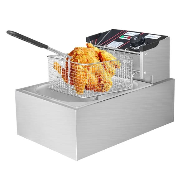 1 Basket Electric Deep Fryer Cooker Stainless Steel Countertop
