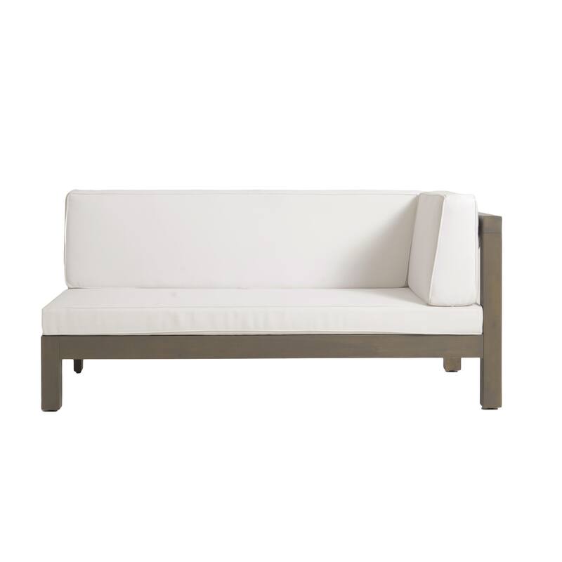 Brava Outdoor Acacia Wood X-Back Patio Sectional Sofa by Christopher Knight Home