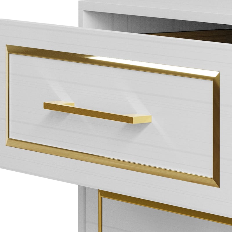 CraftPorch Contemporary Nightstand with 2 Drawers In White