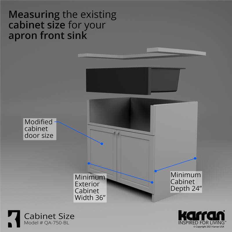 Karran Farmhouse Apron Front Quartz Double Bowl Kitchen Sink Kit
