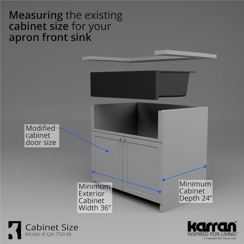 Karran Farmhouse Apron Front Quartz Double Bowl Kitchen Sink