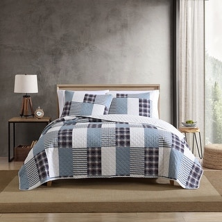 Eddie Bauer Camano Island Cotton Reversible Plum Quilt Set