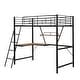 preview thumbnail 6 of 15, Twin Size Metal Loft Bed with L-Shaped Desk & Shelf & Full-Length Guardrail & Ladders