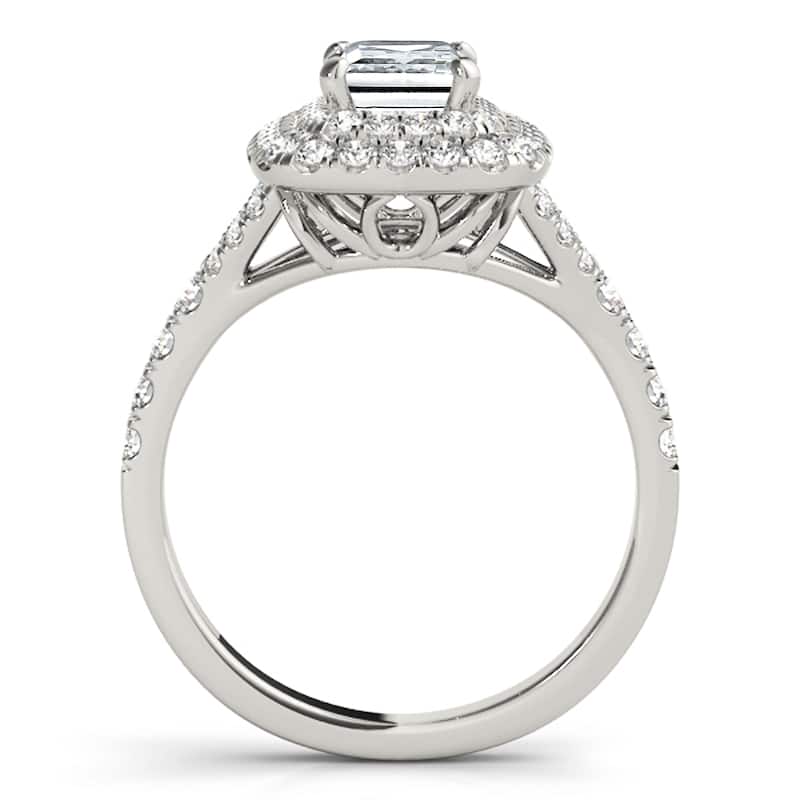 Auriya 14k White Gold Lab Grown Emerald Diamond Halo Engagement Ring 0.50 to 5.00 ct. tw. (F-G VS)