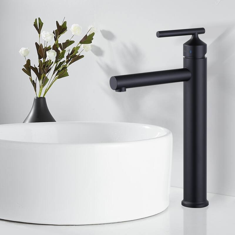 WOWOW Black Vessel Sink Faucet Single Handle Bathroom Faucet