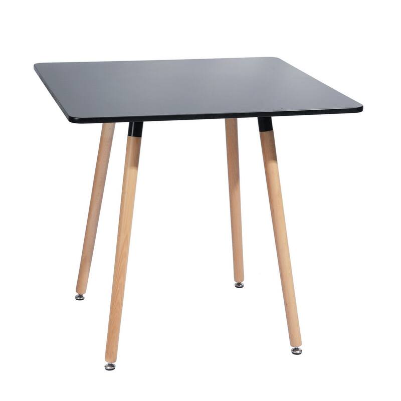 Homylin 31.5" Modern Square Dining Table with Wooden Legs, Black or Gray Blue