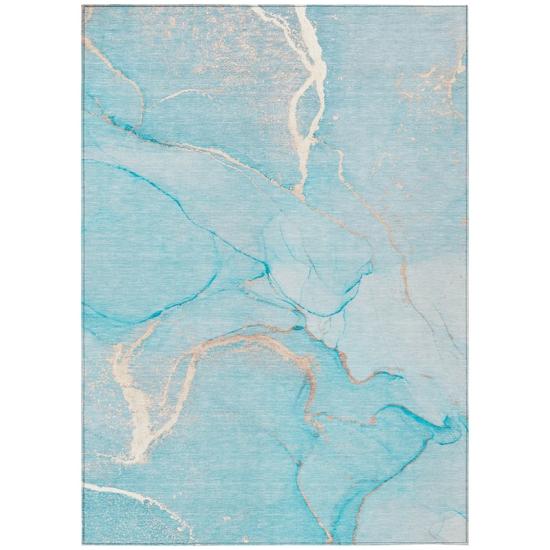 Machine Washable Indoor/ Outdoor Abstract Chantille Rug
